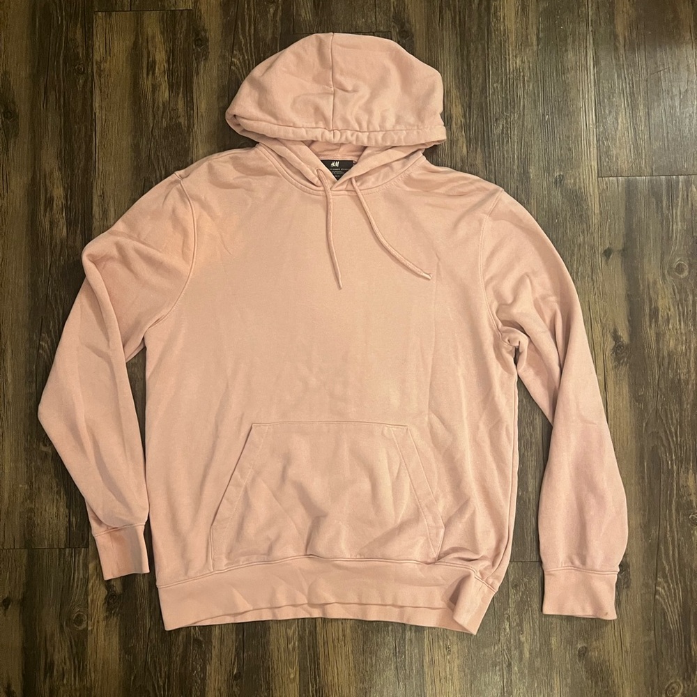 H&M Pink Sweatshirt with Hood and Relaxed Fit